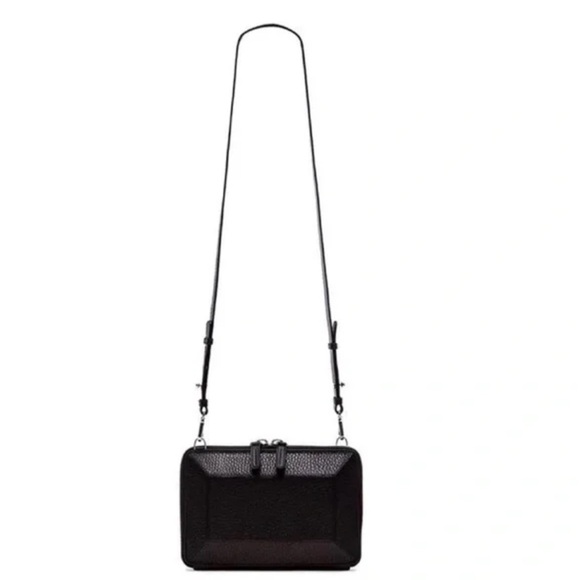 MACKAGE Black Roni Pebbled Leather Structured Crossbody Bag Like New - Picture 8 of 16